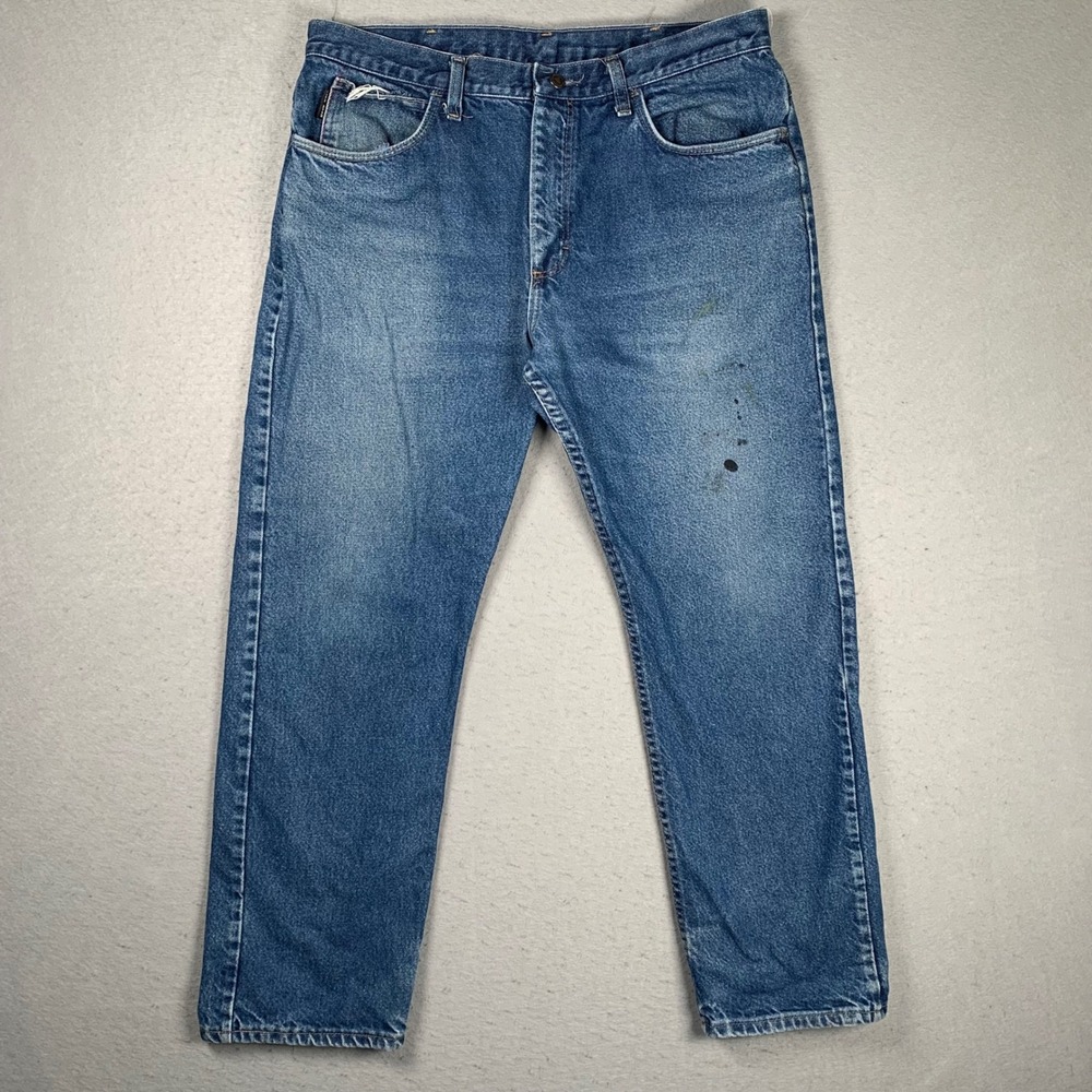 Bulwark FR Work Jeans Mens 36x30 Blue Flame Resistant CAT2 2112 PEJ4DW1 Denim